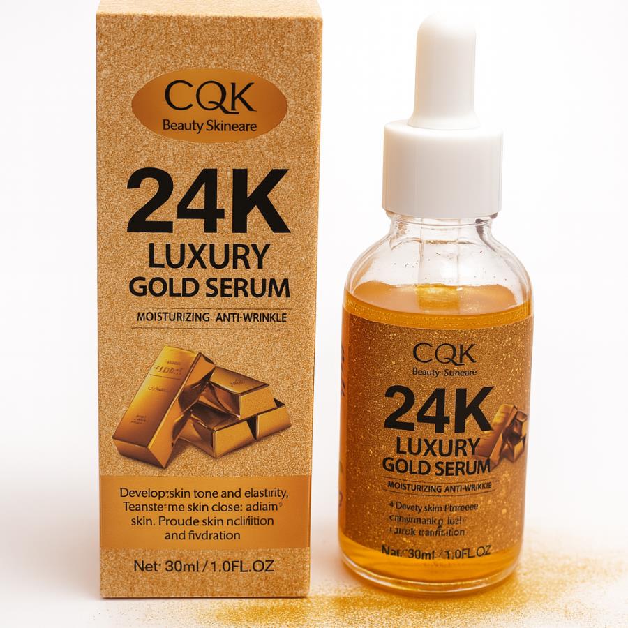 24K Luxury Gold Serum CQK – Sérum Facial Iluminador con Partículas de Oro
